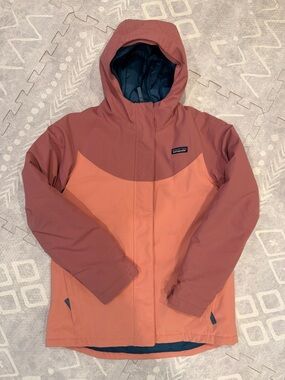 Patagonia Two-Tone Mauve and Coral Hooded Jacket